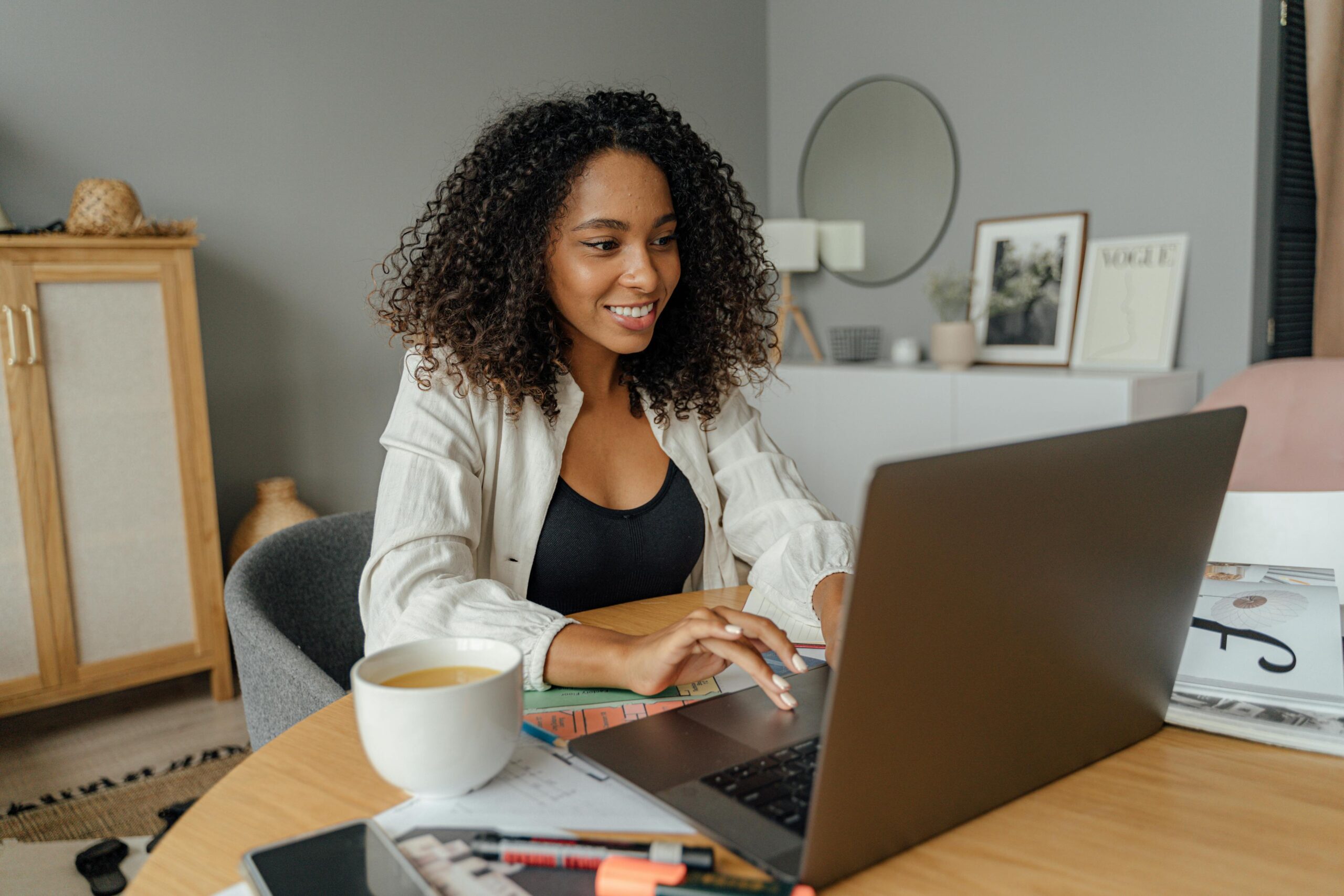 Educator participating online